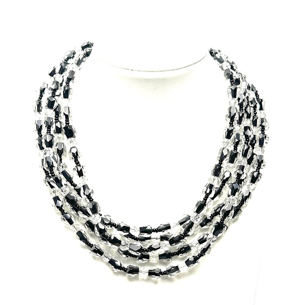 1950s Miriam Haskell Five-Strand Crystal Necklace — Signed, Museum Quality — EUC - Picture 2 of 10